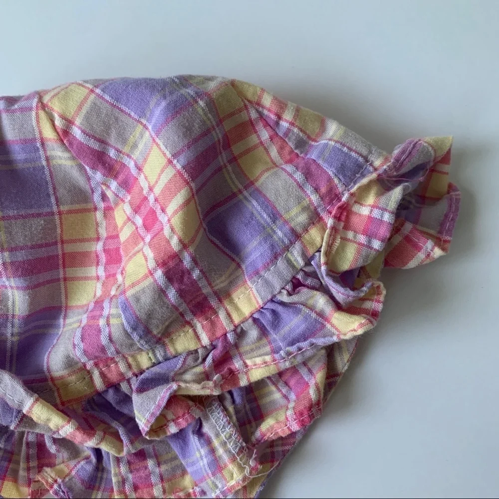 Vintage Plaid and Daisy Printed Sun Hat Bundle